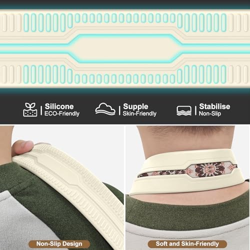 FIEIL Neck Strap Silicone Camera Straps - Padded Camera Strap, 1.5" Wide Adjustable Nylon Shoulder Strap - Compatible with Canon, Nikon, Sony, and More DSLR and Mirrorless Cameras (Khaki Brown) - Image 6
