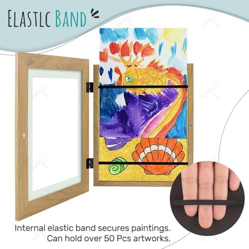 2 Pack 8.5x11 Front-Opening Kids Artwork Frames Changeable (Brown) - Image 6