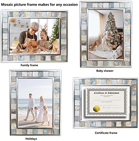 Mother of Pearl Picture Frame 6x8, Grey + White, 1Pc - Image 6
