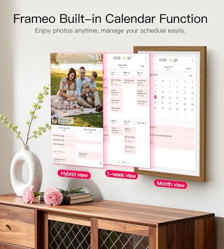 64GB Frameo 15.6" Digital Picture Frame Large 1920 x 1080 IPS FHD Touch Screen WiFi Electronic Photo Frames Share Moments Instantly Anywhere Best Gifts for Parents and Grandparents Solid Walnut - Image 6