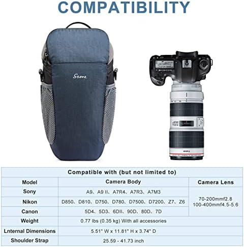 S-ZONE Camera Bag DSLR/SLR Waterproof Camera Case for Photographers Holster Compatible with Nikon Canon Sony - Image 2