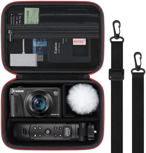 BOVKE Case for Canon G7X Mark III II/PowerShot SX740 SX730 Camera, Black by BOVKE