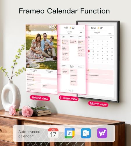 64GB Frameo 15.6" Digital Picture Frame Large WiFi Electronic Photo Frames 1920 x 1080 IPS FHD Touch Screen Share Moments Instantly Anywhere Best Gift for Parents and Grandparents Black with White - Image 6