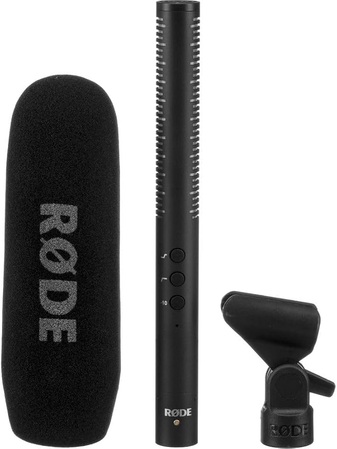 RØDE NTG4 Shotgun Microphone w/Digital Switches Bundled with Universal Shockmount + XLR Microphone Cable + Cleaning Cloth (4 Items) - Image 5