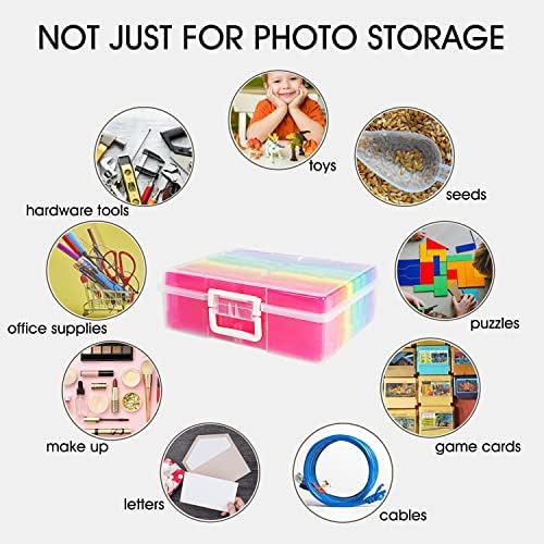 4" x 6" Photo Storage Case with Handle, 16 Inner Photo Organizer Keeper, Extra Large Storage Picture Boxes, Seed Storage, Transparent Craft Keeper (Multicolor-16 Pack Inner Box) - Image 4