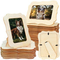 VOKOY 30 Pack Wooden Picture Frames for Crafts, 4" x 6" Photos DIY Wood Frames for Crafting,Unfinished Standing Photo Frames DIY Crafts Wood Decorate for Birthday Party Gifts, Vintage Shape by VOKOY