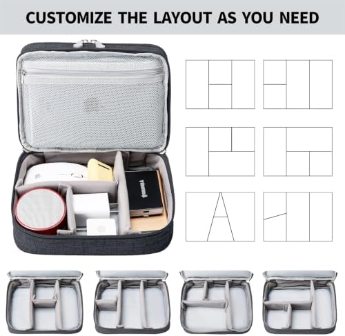Lanola Custom Personalized Travel Cable Organizer Bag, Electronic Accessories Case Portable Double Layer Cable Storage Bag with DIY Dividers & Custom Photo Text for Men Women (Black) - Image 5