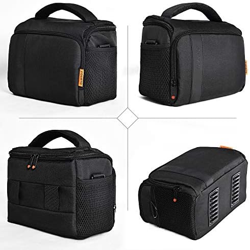 FOSOTO Waterproof (with Rain Cover) Shoulder Camera Case Bag Compatible for Nikon D5600 D750 D3300 Canon Rebel SL2 T7i EOS 80D 60D Sony A77II a68 a99II Travel DLSR SLR Camera Bags - Image 2