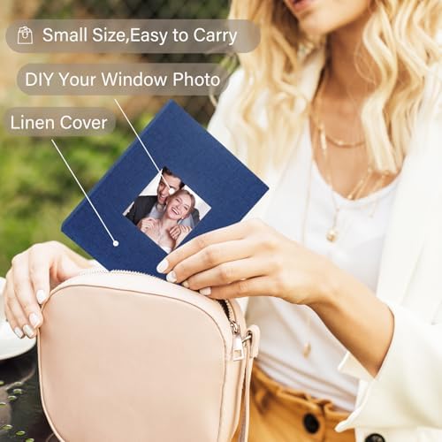 Artmag Mini Photo Album 4x6 50 Pockets 2 Pack, Linen Cover with Front Window Album Each Holds 52 Vertical Photos for Family Wedding Baby Children (Blue) - Image 6