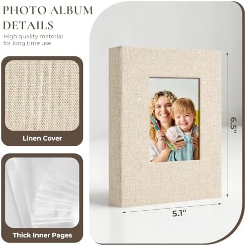 Vienrose 4x6 Mini Photo Album, 2 Pack, 52 Photos, Beige - Image 4