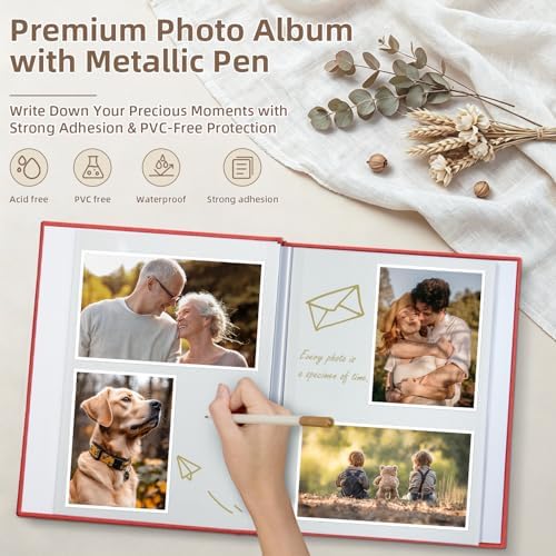 Popotop Photo Album Self Adhesive Scrapbook Album for 4x6 5x7 8x10 Pictures DIY Photo Book as Scrapbooking Supplies Kits, Birthday Gifts for Women Mom Wedding Baby Family Travel - Image 4