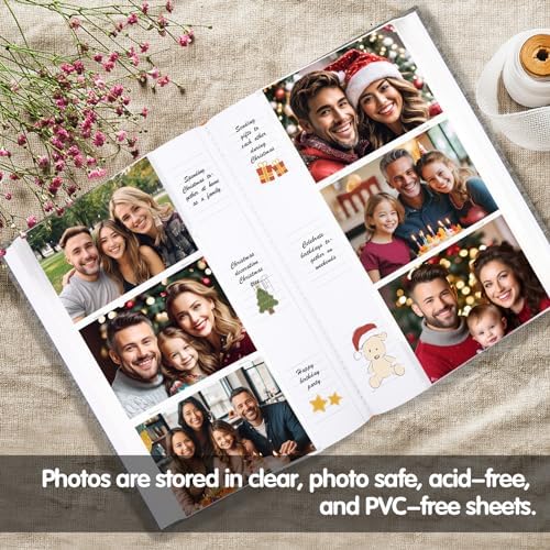 450 Pocket 4x6 Photo Album with Writing Space, Linen Cover, Grey - Image 5