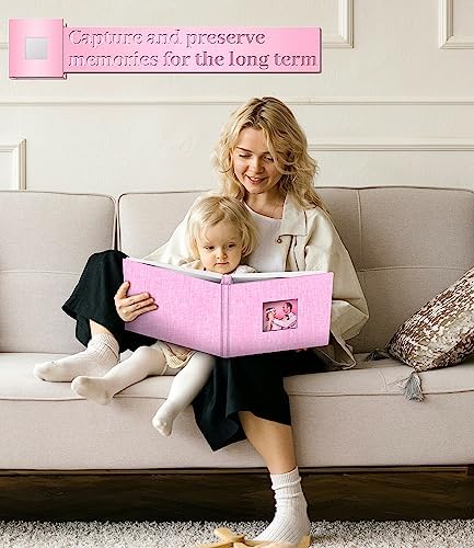 Artfeel Photo Album Self Adhesive Scrapbook Album for 3x5 4x6 5x7 8x10 Pictures,120 Pages Linen Cover with Display Window DIY Photo Book,Ideal Gifts for Family Travel Wedding Baby - Image 6