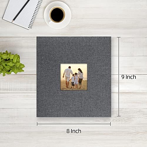potricher Photo Album 4x6 Pictures, 200 Pockets, Linen Cover, Gray - Image 2
