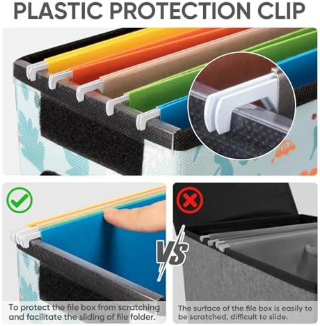 BALEINE File Organizer Box with Lid, Collapsible Hanging File Storage Box - Image 5