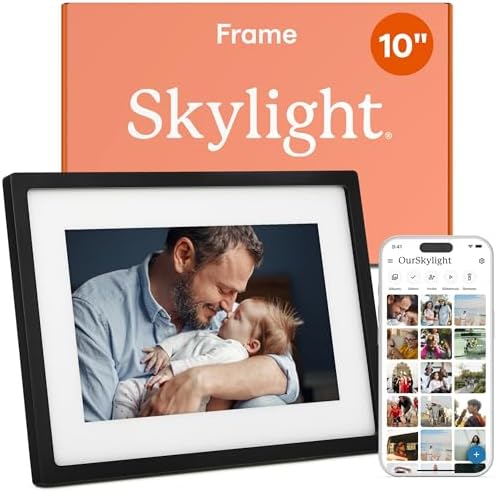 Skylight Digital Picture Frame, Load from Phone Capability, 10" Black by Skylight