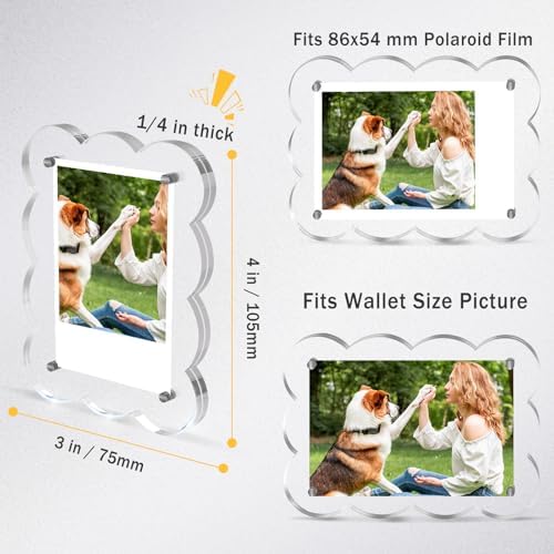 10Pack 2.36 x 3.54Colorful Acrylic Magnetic Frame fridge Scalloped - Image 4