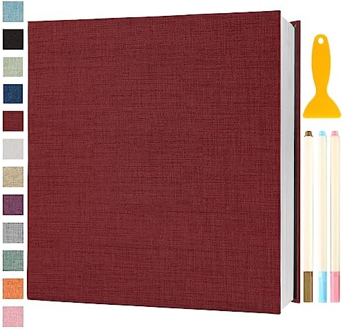 Photo Album Self Adhesive Pages 13.2x12.8 Scrapbook Red 120 Pages by Semfalbuums