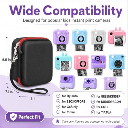PAIYULE Kids Instant Print Camera Case for ESOXOFFORE for Dylanto Black - Image 2