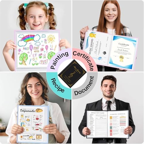 Sheet Music Folder 8.5"x11", Heavy Duty Art Portfolio Folder with Clear Sheet Protectors, 40-Pocket, Displays 80 Pages, Presentation Book for Artwork & Document Organizer (Black 40 Pocket) - Image 5