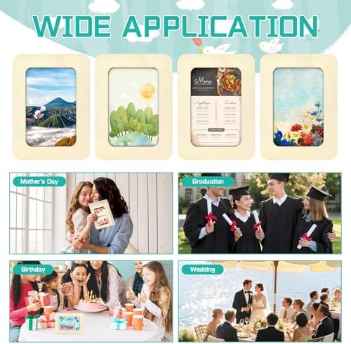 VOKOY 40 Pack Wooden Picture Frames for Crafts, 4" x 6" Photos DIY Wood Picture Frames,Unfinished Standing Photo Frames DIY Crafts Wood Decorate for Wedding Birthday Gifts - Image 5