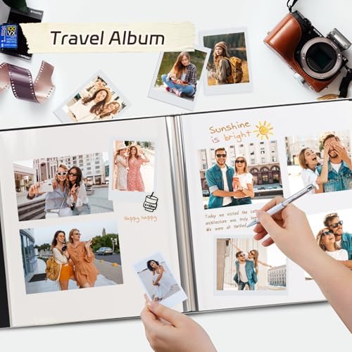 RECUTMS Self Adhesive Photo Album, Leather Scrapbook Album DIY 60 Pages - Image 4