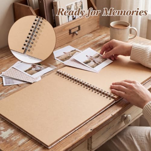12x12in Vintage Scrapbook Album,60 Pages Striped Creative DIY Photo Album - Image 3