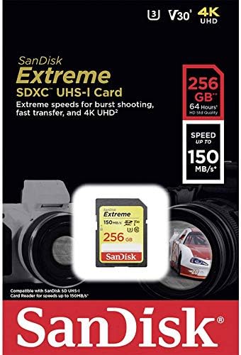 SanDisk 256GB Extreme SDXC UHS-I Memory Card - 150MB/s, C10, U3, V30, 4K UHD, SD Card - SDSDXV5-256G-GNCIN - Image 3