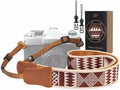 Padwa Lifestyle Diamonds Camera Strap - 1.5" Crazy Horse Cowhide Ends Camera Straps for Photographers, Cute Cotton Weave Soft Suede Fabric Padded Strap fits All Cameras for Adults & Kids by PadwaLifestyleCameraStrap