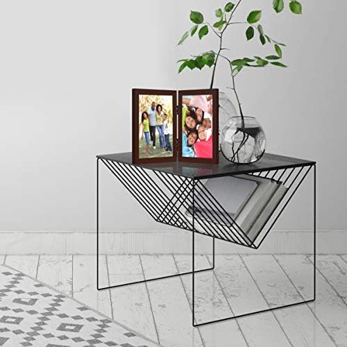 Americanflat Hinged 8x10 Picture Frame with Shatter-Resistant Glass - Double Picture Frames with Engineered Wood - Signature Collection - Photo Frame for Tabletop Display - Mahogany - Image 4