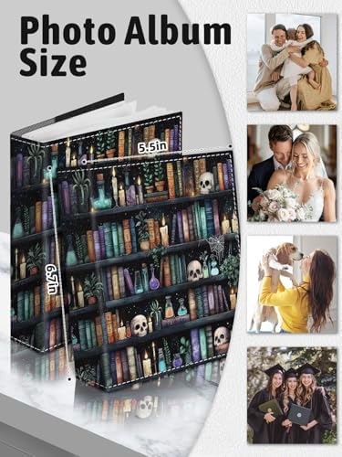 Photo Album 4x6, 56 Pockets Small Picture Book Goth Bookshelf - Image 6