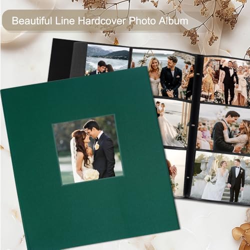 Artmag Fabric Photo Album 4x6 600 Large Capacity for Family Wedding Anniversary Linen Album Holds 600 Horizontal and Vertical Photos (600 Pockets, Dark Green) - Image 4