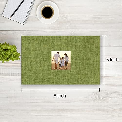 potricher Photo Album 4x6 Pictures, 100 Pockets, Linen Cover, Green - Image 2