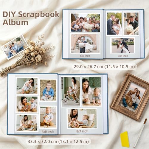 Popotop Photo Album Self Adhesive Scrapbook Album for 4x6 5x7 8x10 Pictures DIY Photo Book as Scrapbooking Supplies Kits, Birthday Gifts for Women Mom Wedding Baby Family Travel - Image 6