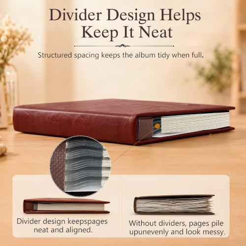 Zoview Wine Red Large Self-Adhesive Photo Album, PU Leather Cover - Image 6