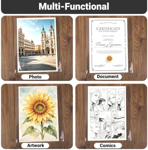 25 Pack Sheet Protectors for Artwork 9x11.8" - Acid Free Clear Plastic Sleeves for Paper, Cellophane Bags Self Adhesive, Comic Book Sleeves, Clear Plastic Bags for Page Photo Prints Magazine - Image 6