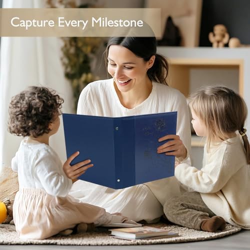 Photo Album 8x10 2 Packs Clear Pages Pockets Leathe Cover Slip Slide in Photo Album Each Holds 100 Vertical 8x10 Photos Picture Book for Wedding Family (Blue) - Image 5
