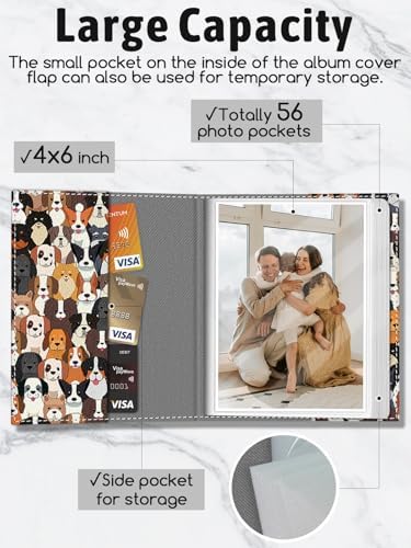 Photo Album 4x6, 56 Pockets Small Picture Book Pet Dog Puppy - Image 4