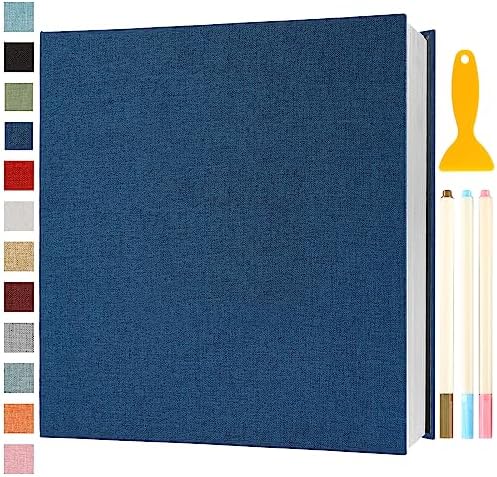 Photo Album Self Adhesive Pages 13.2x12.8 Scrapbook Blue 120 Pages by Semfalbuums