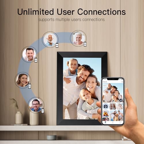 Anna Bella Digital Picture Frame 10.1 Inch IPS HD Touch Screen WiFi Smart Digital Photo Frame with 32GB Storage, Auto-Rotate, Easy Setup to Share Photos or Videos Remotely via AiMOR APP Black - Image 5