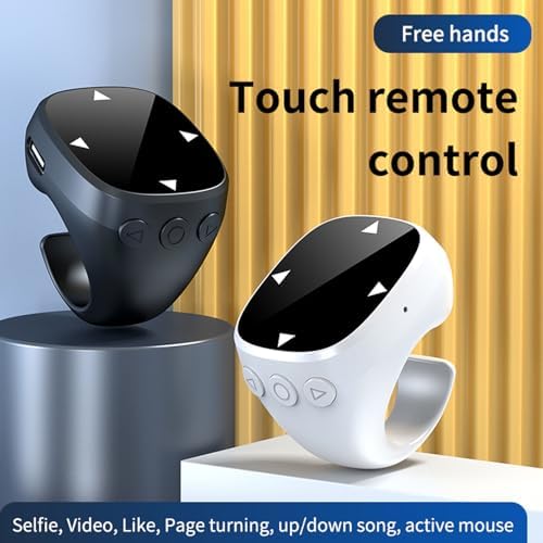Tangxi Phone Scrolling Ring Remote Control, Wireless Page Turner for Phone Tablet Camera, Bluetooth 5.3 Air Finger Ring Mouse with a Touchpad (White) - Image 4