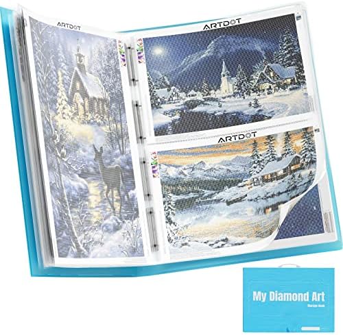 ARTDOT A1 Storage Book for Diamond Painting Kits, Diamond Art Portfolio Folder for Diamond Painting Accessories with 13 Pockets, 26 Views Protectors (34x25.4inches) by ARTDOT