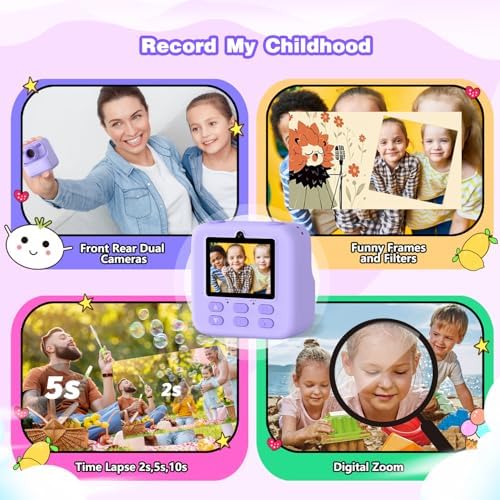 masterbee Kid Camera Instant Print Photo, Birthday Gifts for Girls and Boys, Kids Digital Camera Toys, 1080P HD Video, 3 4 5 6 7 8 9 10 11 12 Year Old Boy Gifts/Girl Gifts - Image 3