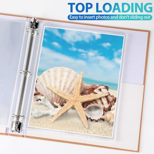 Feifeiya 150 Pack 8 x 10 Photo Sleeves for 3 Ring Binder(for 300 Pictures) archival Photo Page Protectors Holds Clear Plastic Refill Pages Plastic Album Refill Pages - Image 4