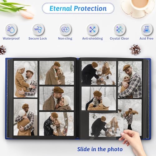 Popotop 4x6 Photo Album Holds 500 Pictures, Vegan Leather Hardcover - Image 3