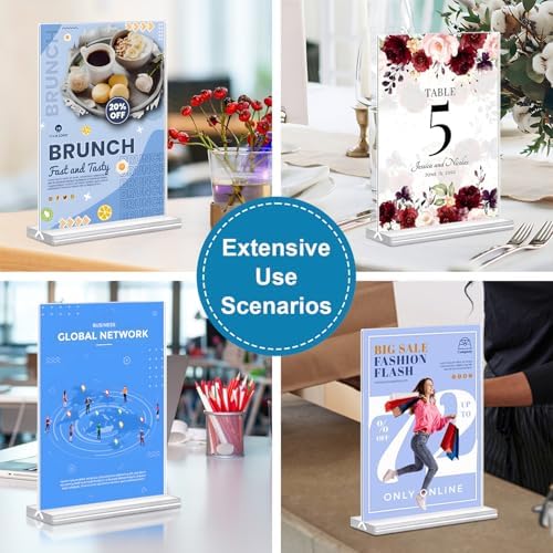 Acrylic Sign Holder 4x6 Vertical Plastic Signs Acrylic Frame Display Signs Table Stand Bulk 6 Pack - Image 6