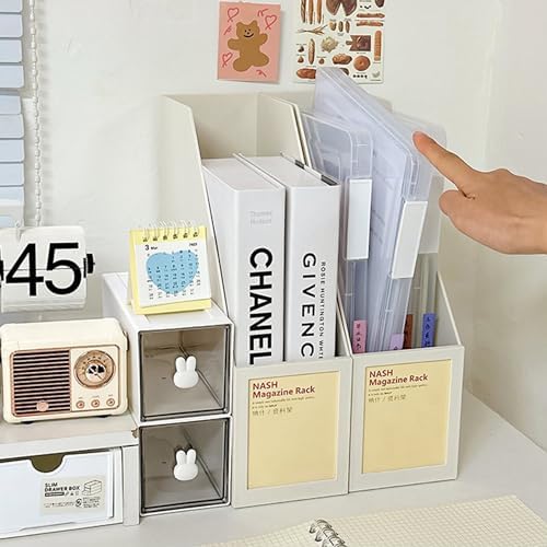LonlyEagle 6 Pack A4 File Portable Project Case, Plastic Storage Box for 8.5" x 11" Letter Paper, Documents Magazines Holder Scrapbook Paper Storage Boxes (blue) - Image 7