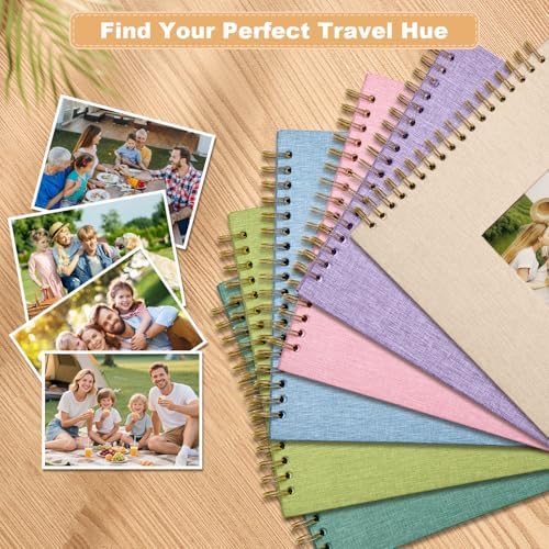 Scrapbook Photo Album Linen Cover, 8 x 8 Inch Hardcover Kraft White Pages Memory Book, for Travel Wedding Guest Book Christmas Baby Shower (20 Sheets/ 40 Pages,Light Beige) - Image 7