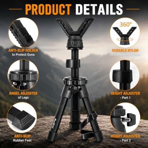 HUNTPAL Tripod Shooting Stick Rifle Table Shooting Rest, for Range Practice - Image 2