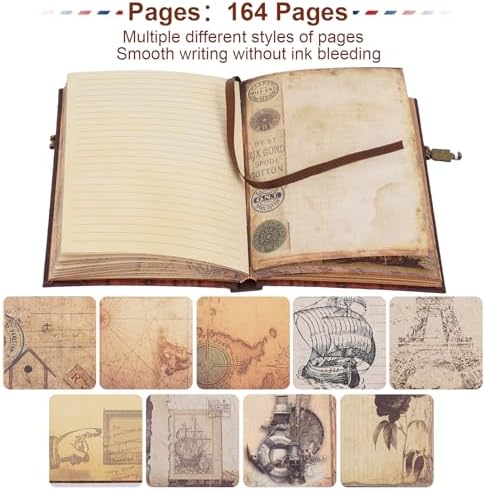 Our adventure Book 144 Pages 5.1 * 7 Inch Hardcover Journal Scrapbook Photo Album,Retro Style Embossed Letter Cover Travel Diary Journal Scrap Book For Couples,Memory Book For Anniversary Wedding - Image 6
